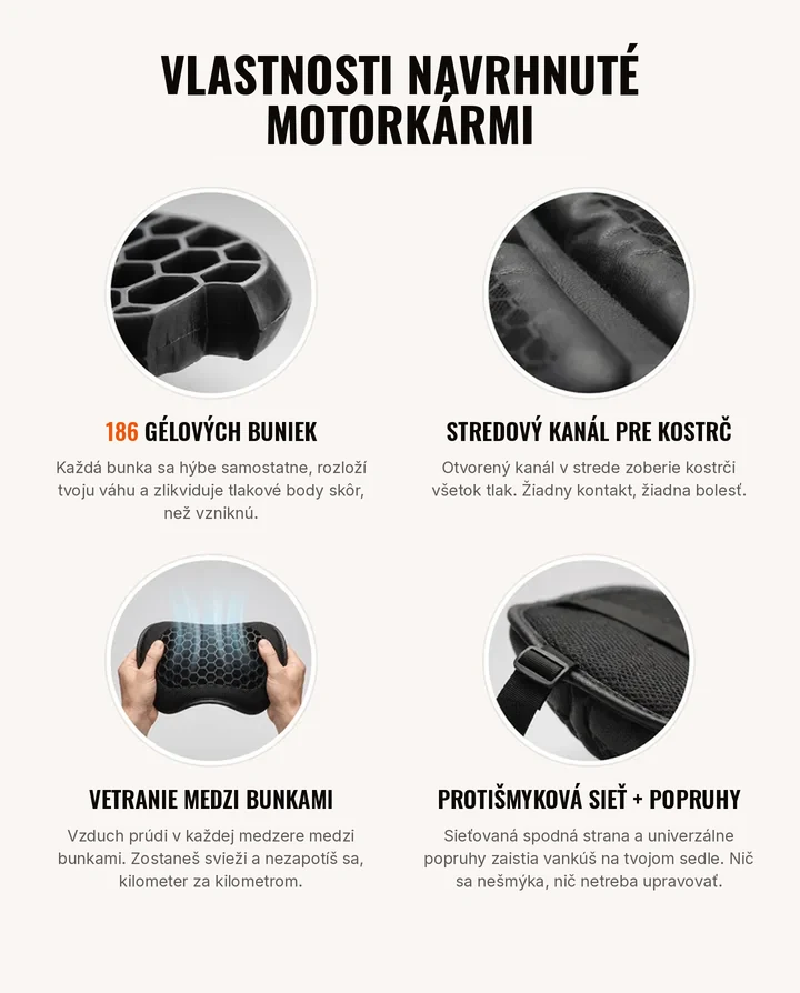 Vlastnosti navrhnuté motorkármi