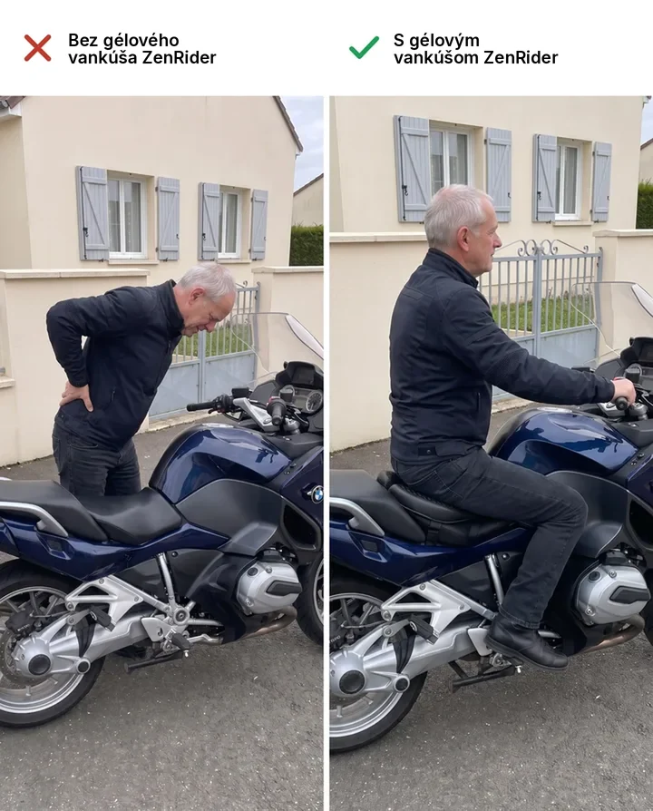 Bez gélového vankúša ZenRider a s ním